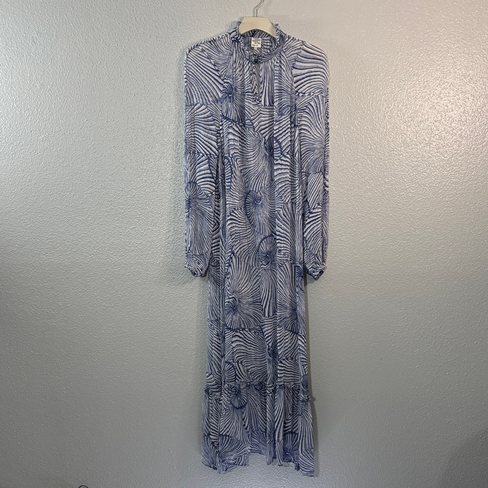 Shell Print Long Sleeve Dress